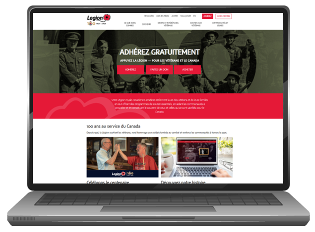 Legion laptop home page - fr